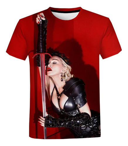 Playera Madonna 3d Sexy Cantante Estampado Manga Corta Ou