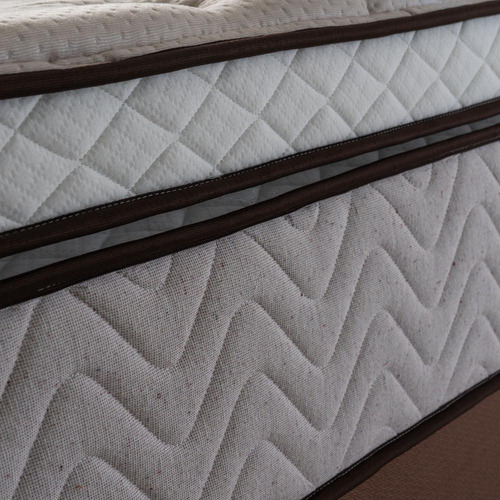 Cama Box C/ Molas Ensacadas Liverpool Bege Queen 158x198x73