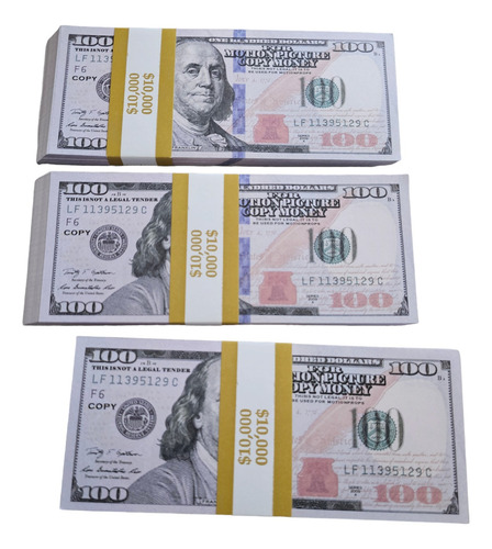 100 Billetes Didactico Utileria 100 Dolares P Lanza Billetes
