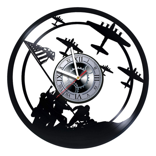 Reloj De Pared De Vinilo Compatible Con The Marine Corps 