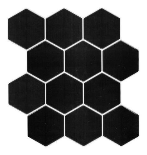 Vinilos 3d Autoadhesivos Cerámicos Muresco | Modelos Color Hexagonal Negro - 16591