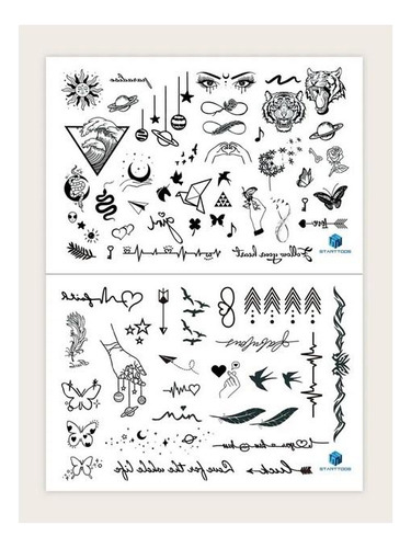 Pegatina Tatuajes Temporales Diversidad,animales,etc Top 202