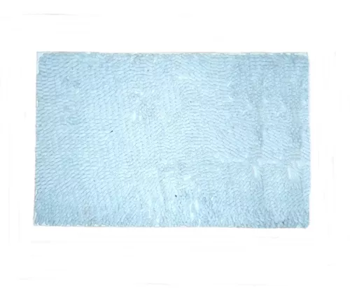 Alfombra De Baño Microfibra Pelo Largo 40x60cm (Azul)