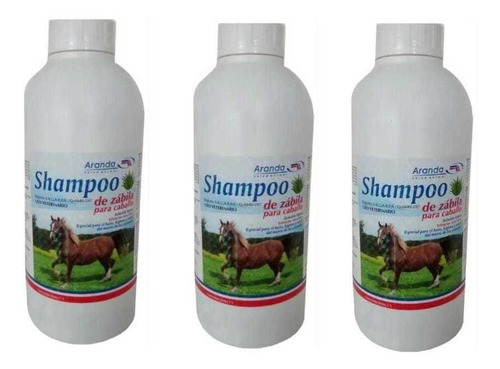 Pack De 3 Shampoo De Zábila Para Caballo Sábila 1 L Aranda
