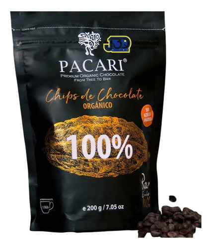 Chip 100% Chocolate Orgánico 200gr Libre Gluten Premiun