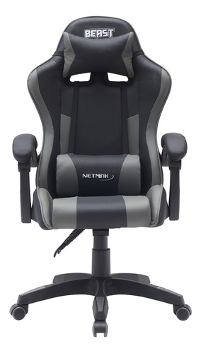 Silla Gamer Pc Sillon Escritorio Reclinable Butaca Oficina E Color Gris Material Del Tapizado Cuero Sintético