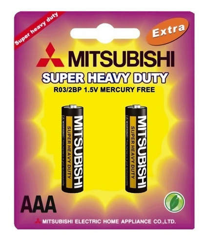 Par De Baterias Pilas Aaa Blister Mitsubishi Para Control Tv