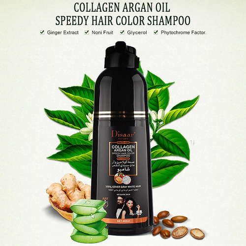 Shampoo Tinte Negro Para Cabello Barba Bigote