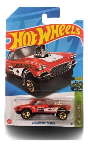 62 Corvette Gasser Rojo Hot Wheels Mattel J