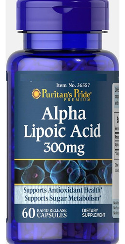 Ácido Alfa Lipoico 300mg Americano Puro Orgánico