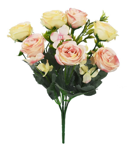 Ramo De Rosas Vintage Flores Artificiales Pack 1 Pz