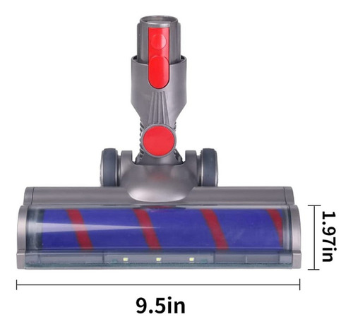 Para Dyson V7 V8 V10 Rodillo Suave Cepillo Barra Led Faros F