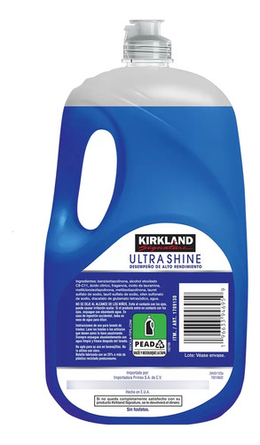Kirkland Signature Jabón Para Trastes Ultra Shine 2.66 L