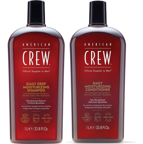 Shampoo Hidratante 1000ml + Acondicionador American Crew Men
