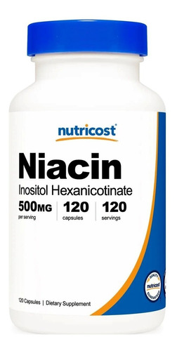 Nutricost Niacin Vitamina B3 500mg 120 Caps Flush Free