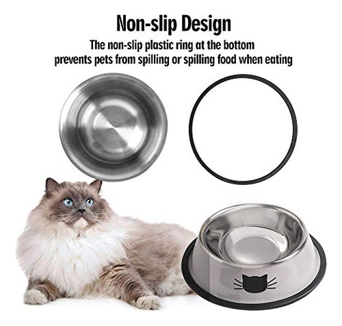 Cuencos Para Gatos Para Comida Y Agua, 2pcs Rapsrk Cuencos P