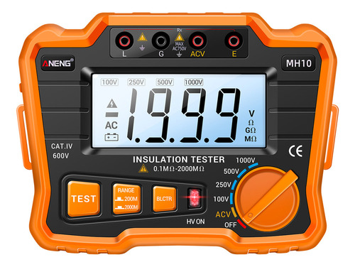 Medidor De Resistencia Megaohmímetro Lcd 750 V.. 1m-2000 M C