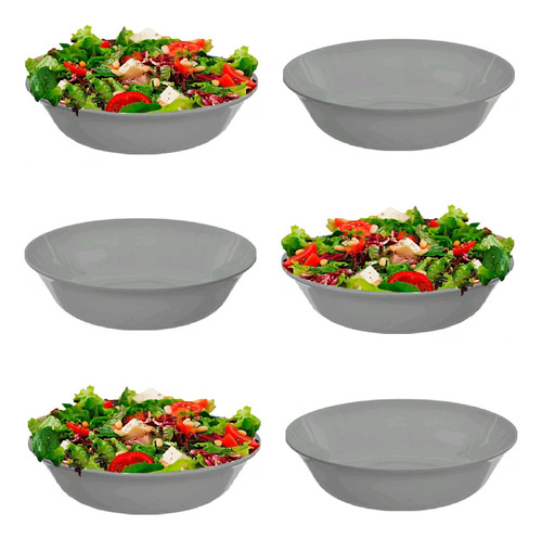 6 Saladeira Redonda Melamina 25cm Grande 2l Estampa Atacado