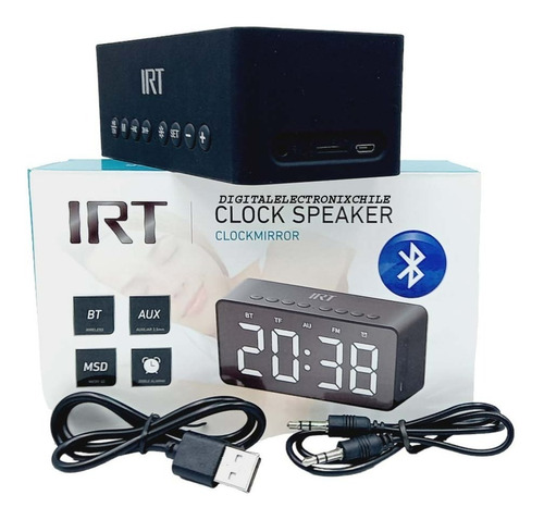 Radio Reloj Despertador Bluetooth Irt Fm Micro Sd Aux Lcd