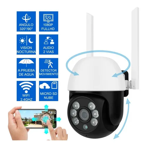 Camara Seguridad Vigilancia Wifi Alexa Exterior Vn App Tuya Color