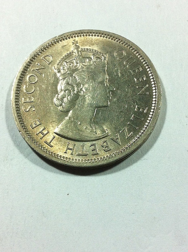 Moneda Hong Kong 1 Dólar Británico 1960 Sin Circular Joya