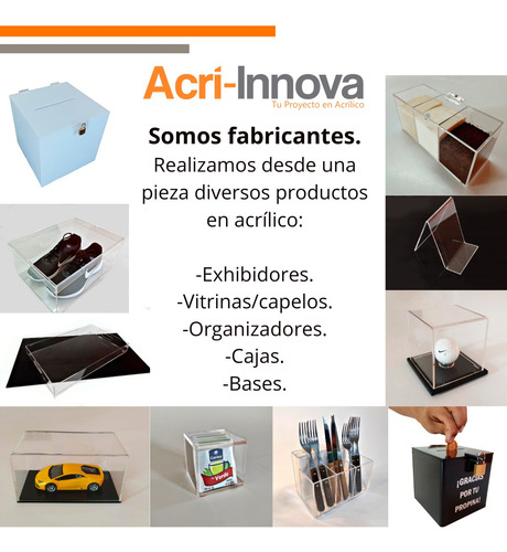 Base Tipo Grapa De Acrilico Transparente 3 Mm A Medida. Transparente