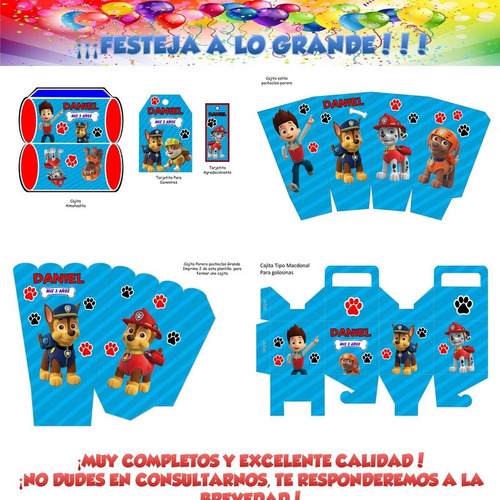 Paw Patrol Para Imprimir Decoración Cumple Candy