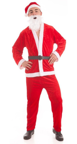 Disfraz Adulto Papa Noel Premium Santa Claus Completo Gorro