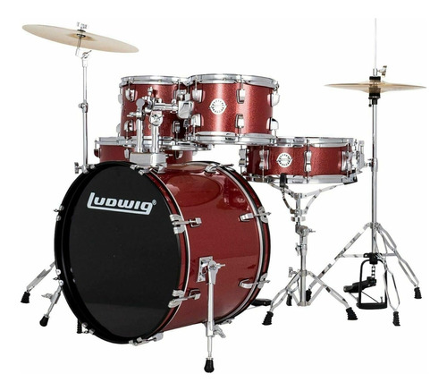 Bateria Completa // Ludwig Accent Red Sparkle // Lucy Rock