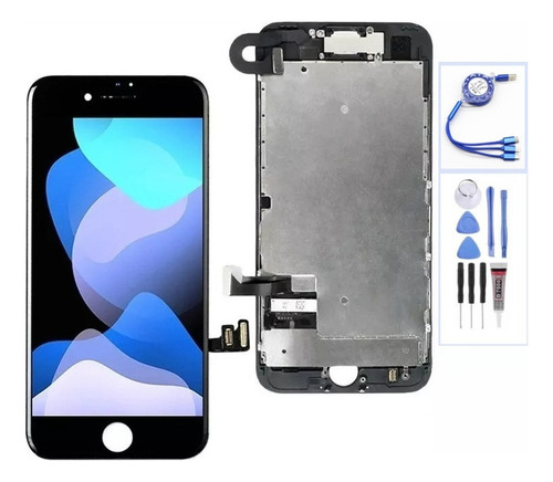 Pantalla Lcd Para iPhone 7, Cámara Y Bocina, Sin Botón De