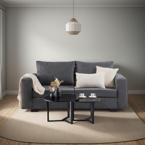 Sillon De Dos Cuerpo 140x90 Pana Gris Stock Gris Oscuro Pana
