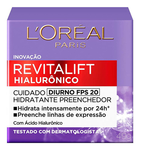 Loreal Paris Revitalift Hialurônico Diurno Fps20 49g