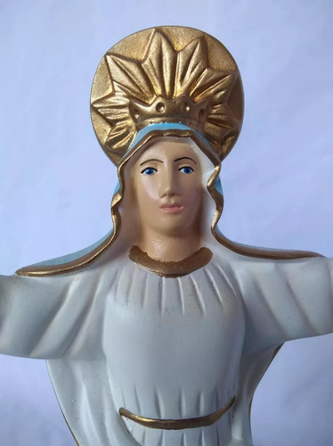 Imagem De Nossa Senhora Medianeira 22 Cm Cor PIntura a mão