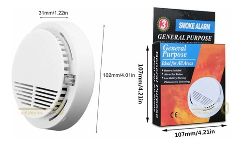 Sensor Detector Humo Autonomo Bateria 9 Volts Pack X 10 Unid
