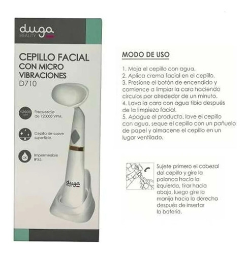 Cepillo Vibrador Limpieza Facial Duga Cerdas Suaves D710