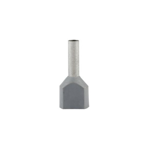 Ferrule Doble 2.5mm (14 Awg) Gris (100 Un)