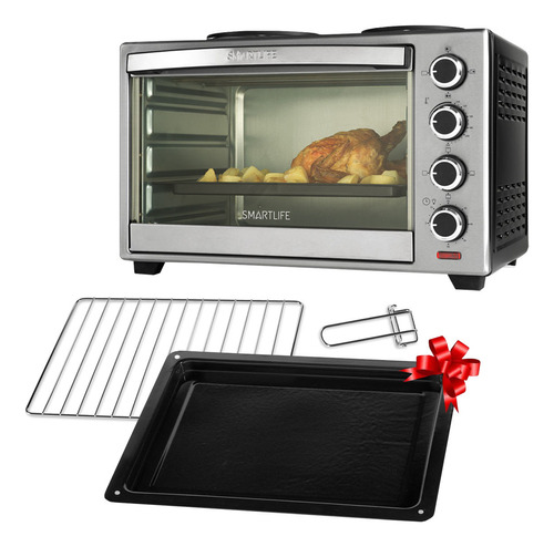 Horno Electrico Smartlife Con Anafes 48 L 2000w Luz Dimm