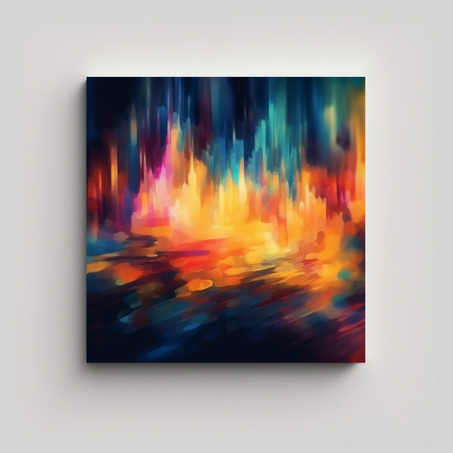 60x60cm Cuadro Decorativo Con Colores Vivos Y Difuminados