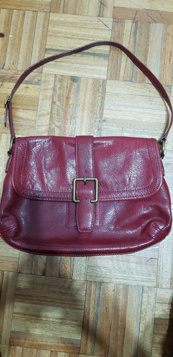 Cartera De Cuero Tomy Hilfiger. Color Bordo. 