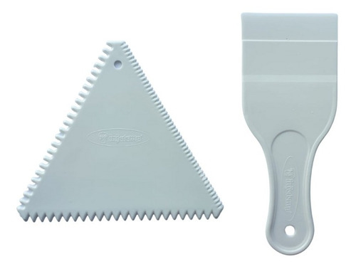 Kit 2 Espátulas Lisa E Dentada Para Decorações Confeitaria