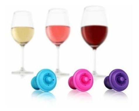 Imagen 2 de 2 de Set X3 Tapones Para Vacío Varios Colores Original Vacuvin