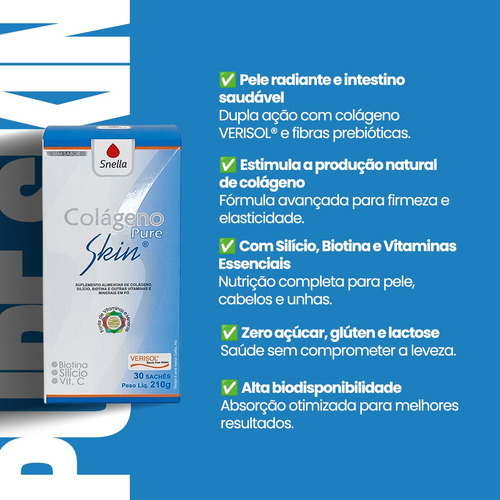 Colágeno Verisol Pure Skin - Kit C/ 3 Caixas