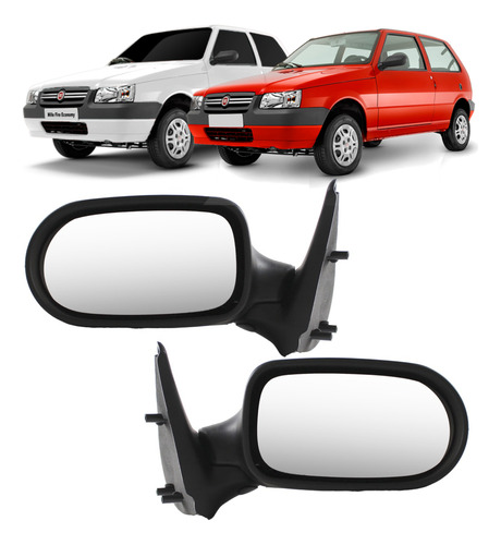Retrovisor Uno Fire Flex 2006 Até 2010 2 Portas Sem Controle
