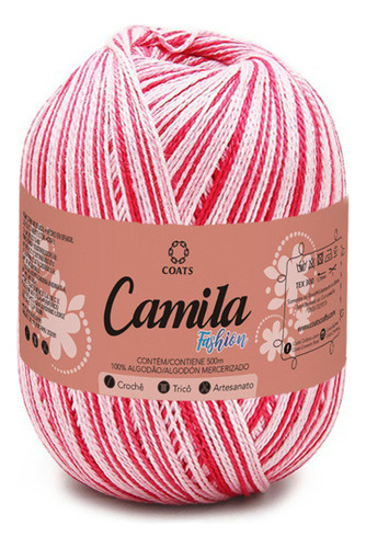 Linha Camila Fashion Matizada Crochê Tricô Varias Cores 500m Cor 05025 - Rosa Claro/escuro
