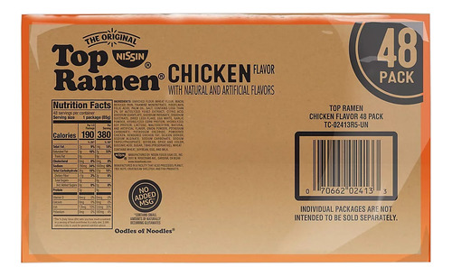 Imagen 4 de 10 de Sopa De Fideos Nissin Tallarines De Pollo Top Ramen Original