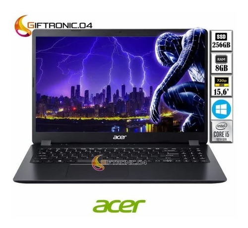 Portátil Acer 15.6  Intel I5 Ram 8gb Ddr4  256gb Ssd Black