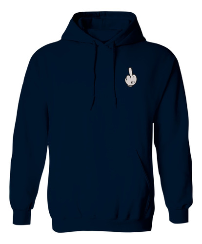 Sudadera Con Gorro Bordada Dedo Guante Seña Mouse Groseria