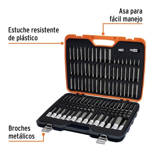 Kit 150 Puntas Dados Torx Allen Bristol Seguro Truper 102520