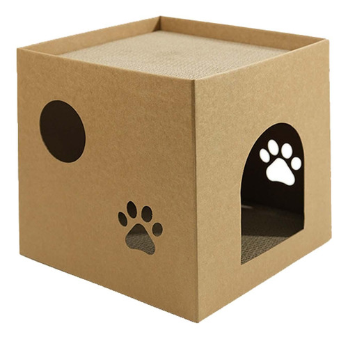 Caja Rascadora Corrugada De Doble Capa, Casa Para Gatos De