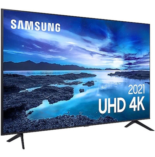 Imagem 2 de 4 de Smart Tv Samsung 70 Uhd 4k Un70au7700gxzd Processador Crysta